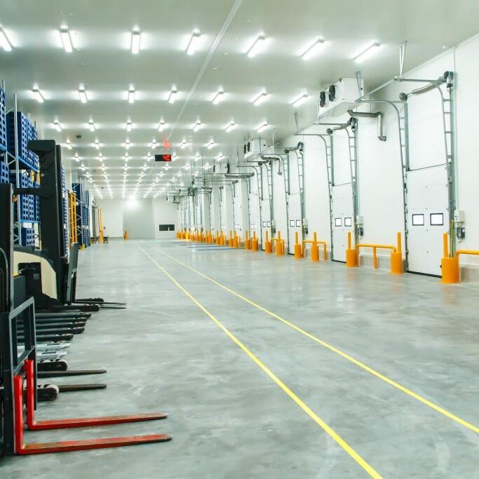 warehouse freezer forklift